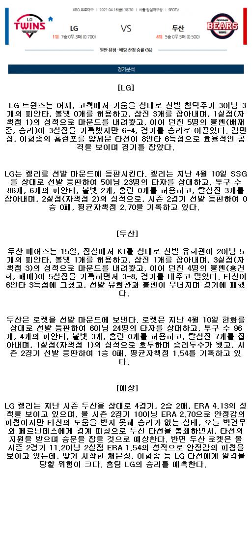 2021년4월16일 KBO LG 두산 야구중계.png